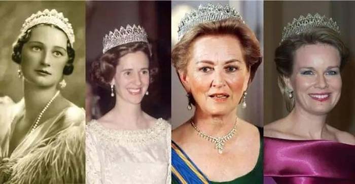 ▲从左至右：阿斯特里王后、法比奥拉王后、保拉王后、现任玛蒂尔德王后