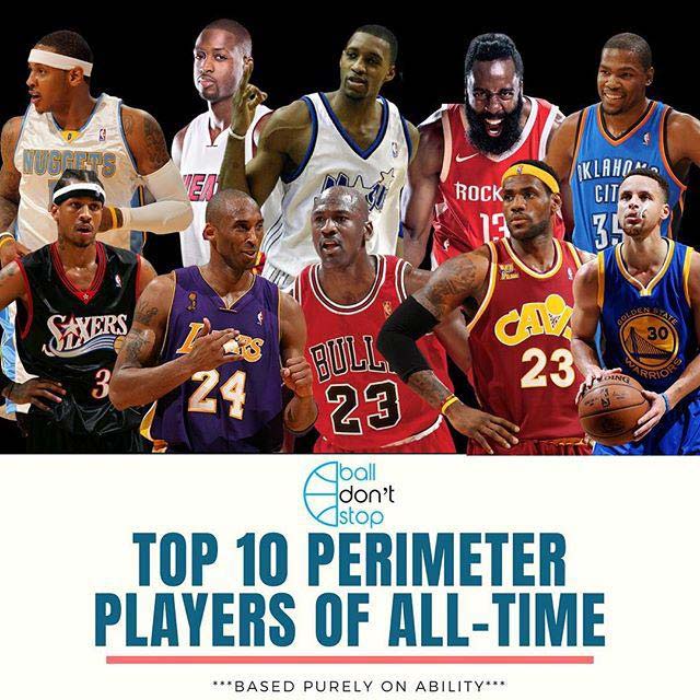 NBA历史十大外线球员，哪些球员无争议？哪些异议比较大？